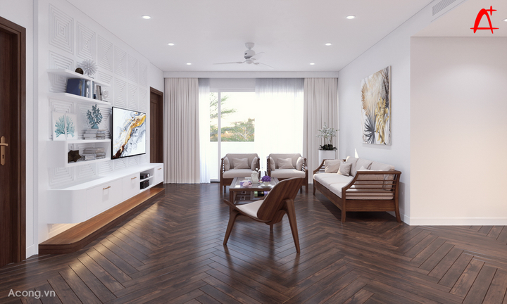 Thiết kế nội thất chung cư Ciputra: phòng khách